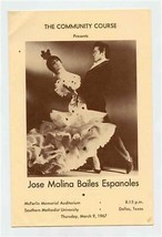 Jose Molina Bailes Espanoles Program Southern Methodist University Dallas 1967 - $17.82