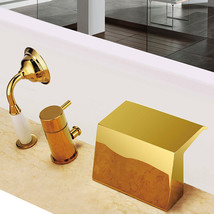 3 Holes widespread Waterfall Bathroom Bath Roman Tub shower faucet deck mounted - £156.58 GBP