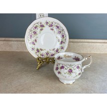 Queens Rosina Fine Bone China Purple Violet Buds Tea Cup And Saucer Set - $14.84