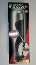 Eurocork Electric Wine Bottle Opener Cordless Cork Corkscrew Remover Silver Black - £9.53 GBP