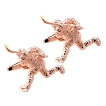 Ice Hockey Player Cufflinks Team Sports Rink Stick Copper Color New W Gift Bag - £10.18 GBP