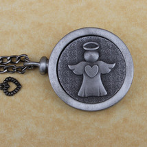 Pewter Keepsake Pet Memory Charm Cremation Urn with Chain - Heartfelt Angel - £78.44 GBP