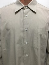 Joseph &amp; Feiss 17 - 34/35 Beige Cotton Long-Sleeve Dress Shirt Made in Canada - £19.08 GBP