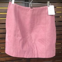 Free People Skater Skirt Size 6 NWT Vegan Suede Pink Faux Leather Modern Femme - £19.18 GBP