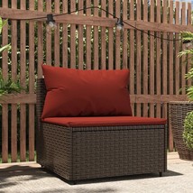 vidaXL Patio Middle Sofa Brown PE rattan Medium Adjustable Feet - $212.57 CAD