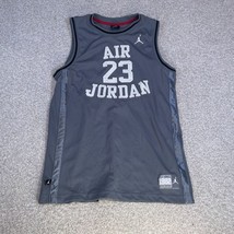 Air Jordan Jersey Youth Size XL 13-15yrs #23 Grey Basketball Stitched Since 1982 - £23.97 GBP