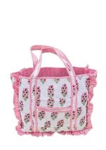 Ruffle Quilted Cotton Large Tote Bag Eco friendly Sustainable Sturdy Gro... - £30.83 GBP