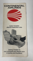 Continental Airlines System Timetable 1980 - £13.97 GBP
