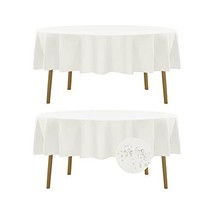 Fokitut 2 Pack Waterproof Round Tablecloth 70 Inch Stain Resistant And Wrinkl Ho - £43.54 GBP