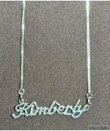 925 Sterling Silver Name Necklace - Name Plate - KIMBERLY 17&quot; Chain w/Pe... - £47.19 GBP
