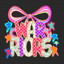 Warriors PNG, Neon Coquette Bow Warriors Mascot PNG, Preppy School Spiri... - $46.73 MXN