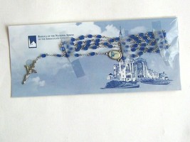 NEW Vintage Catholic Rosary Blue Beads Necklace - $7.49