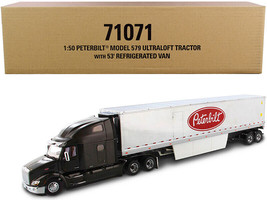 Peterbilt 579 UltraLoft Truck Tractor with 53&#39; Refrigerated Van Legendary Bla... - £127.12 GBP