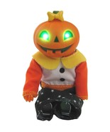 VTG Pumpkin Doll Figure Halloween 5&quot; Seasonal Visions Lighted Eyes Music... - £21.68 GBP