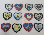 Vintage 1988 Lillian Vernon 12 Days Of Christmas Heart Shaped  Wooden Or... - £8.55 GBP