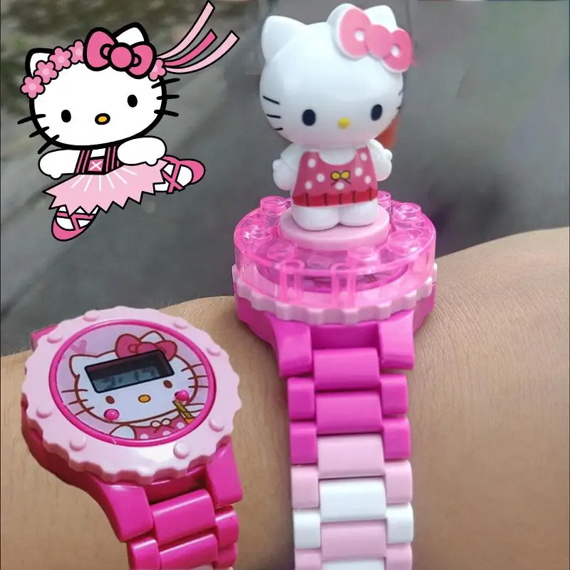 Sanrio Hello Kitty Building Block Watch Rotatable 3D Characters Toy Assemble - £12.95 GBP