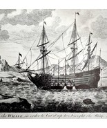 Flensing A Dead Whale Along Ship 1926 Nautical Antique Print Whale Hunti... - $474.98 MXN