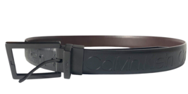 Calvin Klein Belt Size 34 36 Medium Mens Black Spell Out Vegan Leather EUC - $624.27 MXN