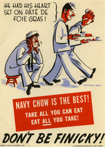 U.S. Navy Don&#39;t Be Finicky 1944 Poster Art WWII Print 11x17 24x36&quot; 27x40&quot; 32x48&quot; - £8.51 GBP+