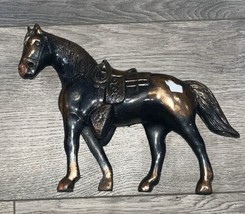 Bronze Horse Vintage 1950&#39;s-60&#39;s Pot Metal Western Horse Copper Color USA - £8.87 GBP