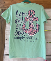 nwt simply southern Wm S t shirt Hope is Anchor for Soul Sea-turtle Mint Pnk SS - £13.39 GBP