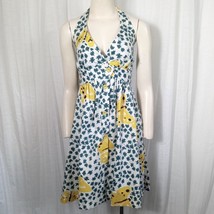 Betsey Johnson Butterfly Print Halter Dress Cotton Retro Sundress Medium NEW! - £63.86 GBP