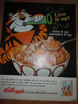 Kellogg&#39;s Sugar Frosted Flakes Tony The Tiger Live it Up Print Magazine Ad 1965 - £7.81 GBP