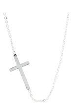 Silver Cross 18&quot; Necklace, New #AB-389-R2 - €6,87 EUR