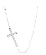 Silver Cross 18&quot; Necklace, New #AB-389-R2 - $146.13 MXN