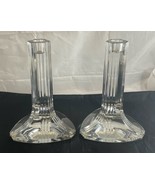 Pair of Baccarat Crystal Modern Design Candlesticks Made in France - £223.53 GBP