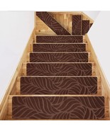 Stair Treads Non-Slip Step Mats Indoor for Kids Elders Pets (Brown Leaf,... - £18.15 GBP