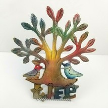 Metal Wall Art Tree of Life Sculpture Marc Henry Signed Birds Life Spellout - £26.93 GBP