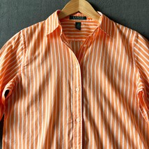 Ralph Lauren Orange White Striped Lightweight Cotton Blouse - Women&#39;s Si... - $23.70