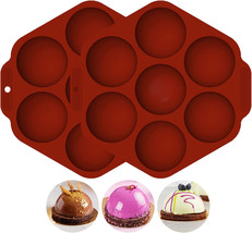 2 pcs Large 7-Cavity Semi Sphere Silicone Mold, Baking Mold for Making Hot - £9.65 GBP