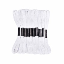 White Embroidery Floss, 24 Skeins Embroidery Thread Friendship Bracelet ... - $12.34