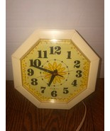 Vintage General Electric Octagon Daisy Wall Clock Model 2193A-8&quot; Works - $23.25 CAD