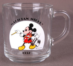 Vtg Anchor Hocking DISNEY-MAGICIAN Mickey 1937-GLASS MUG-MICKEY MOUSE-Cup- - $9.49