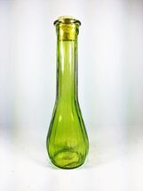 Green Colored Glass Genie Bottle / Bud Vase/ Decanter  By Backwoods Ligh... - $15.43