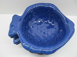 Home Studio Coastal Collection Set Of 4 Blue Fish Shaped  Bowls - £30.54 GBP