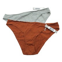 Everlane x2 The Cotton Bikini Panties Underwear Heathered Gray Honey Orange L - £15.21 GBP
