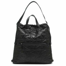Michael Kors Winnie Large Quilted Nylon Black Convertible Drawstring Backpack Y - £86.23 GBP