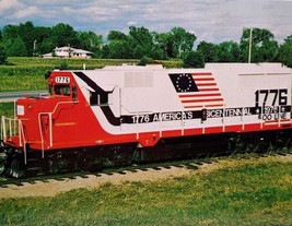 Railroad Postcard Train Locomotive 1776 Bicentennial Patriotic Red White Blue - £5.69 GBP