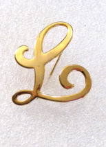 Capital &quot;L&quot; Gold Tone Lapel Hat Pin Brooch - £9.45 GBP