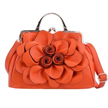Elegant 3D Rose Pattern Womens Handbag Fashion Flowers Ladies Shoulder Bag Top H - £59.27 GBP