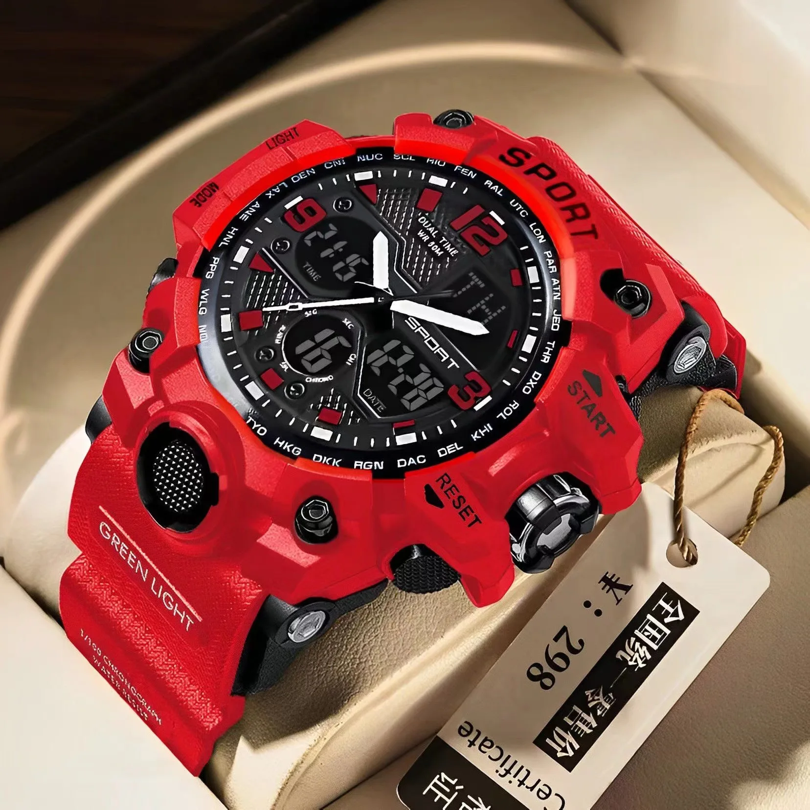 Fashion Men&#39;s Youth Electronic Watch Dual Time Zone Junior High School Student T - $74.23