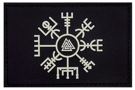 Viking Vegvisir Rune Valknut Morale Patch [3.0 X 2.0 inch -PVC Rubber- G... - $8.99