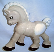  Vintage Ceramic Horse Figurine Clysdale Tan Spotted - £27.42 GBP