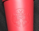 Starbucks Matte Red Cold Cup 16 oz. Stainless 2014 Embossed Siren Mermai... - $18.74