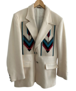 Vtg Aztec Pioneer Wear Chimayo Jacket Marino &amp; Lambs Wool USA Size 40 Sa... - €371,25 EUR