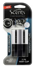 Scents Car Air Freshener Luxe Collection Vent Clips Brushed Silver 2PK - $4.95